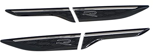 Volkswagen 2G7853688 Plaketten R-Line seitlich Kotflügel Emblem Tuning Logo, schwarz/Chrom