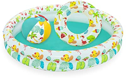 BESTWAY Piscina Hinchable Infantil Ø122 cm, Redondo, multicolor