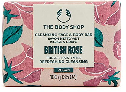 The Body Shop British Rose Cleansing Face & Body Bar – Refreshing Cleansing For All Skin Types – Vegan – 3.5oz