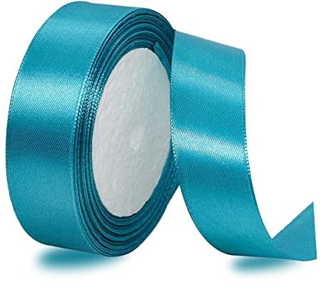 Satinbands Türkis Blau 20mm Breit, 23 Meters Geschenkband für Geschenkverpackungen, DIY-Basteleien, Blumensträuße, Nähprojekte, Schleifenherstellung, Geburtstags- und Hochzeitsdekorationen