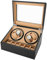 kangten Uhrenbeweger Automatischer Winder Beweger Watchwinder Box mit Glas für 4+6 Uhren Uhrenbox Uhrenkasten Leder Schwarz