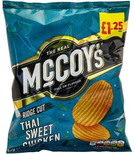 McCoy's Thai Sweet Chicken Ridge Cut Crisps 65g - Box of 20 (Price Marked)