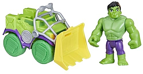 SPIDEY AND HIS AMAZING FRIENDS Marvel Hulk Schmetter Truck, Action-Figur mit Fahrzeug und Accessoire, Vorschulspielzeug