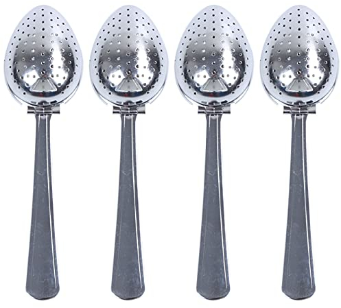 PENGY 4X Té de Acero Inoxidable Infusor Colador Cuchara Filtro de Hojas Sueltas Hierbas