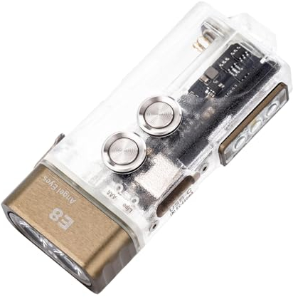 RovyVon Angel Eyes E8 Taschenlampe, 700 Lumen, hohe Lumen, wiederaufladbar, Schlüsselanhänger Taschenlampe, Dual Power AAA Taschenlampen mit Lockout-Modus, wasserdicht für Zuhause, Outdoor