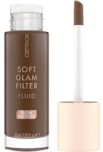 Catrice Soft Glam Filter Fluid, Basis, Nr. 098, Braun, pflegend, natürlich, glänzend, strahlend, vegan, ölfrei, ohne Parfüm, ohne Alkohol, 1er Pack (30ml)