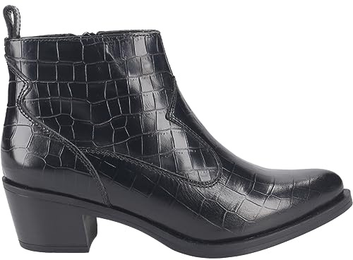 Unisa Stiefelette GALYA, Lack/Brush, Schwarz, Damen EU 42