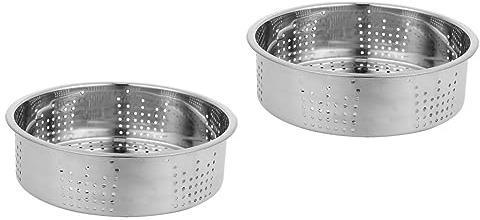 HOMSFOU 2 pcs Steamer Kitchen Pressure Cooker Canner Rack Steaming Cookware Trivet Rack Stand Pressure Canner Rack tinned Seafood Metal Basket Heating Rack Stainless Steel pan Mosaic