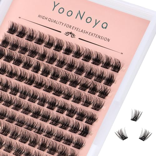 YOONOYA 144 grappes de Faux Cils Individuel 10mm Longueur D Curl DIY Cluster Volume Cils Individuels Naturelles Cluster Faux Cils DIY à la Maison Extensions de Cils Cluster Lashes (QD-10mm)