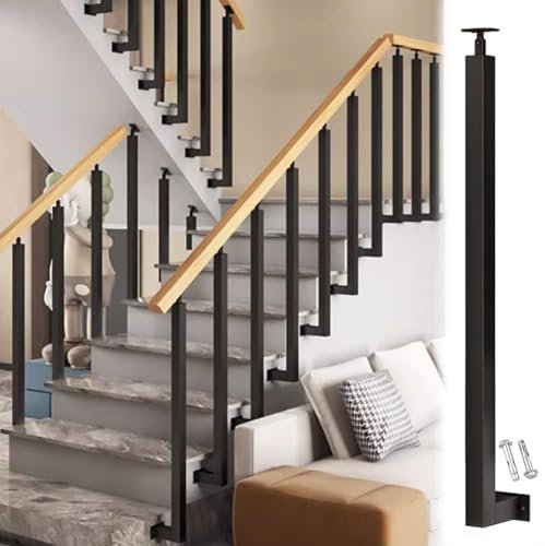 Square Trim Skirt Railing Post, Side Mounted Balustrade Posts For Lofts Villas Garden Terrace, Angle Adjustable Top & Screw Kits (Color : 8 pack, Size : 115cm/45.3 inch)