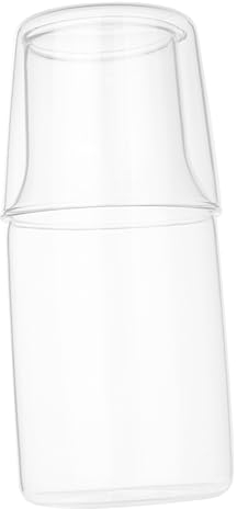 ABOOFAN 1 Juego Vaso De Agua Jarra De Agua De Escritorio Vaso Transparente Garrafas para Mesita De Noche Vasos Transparentes Taza Anteojos Botella De Jugo Botella De Vidrio EF