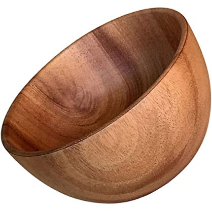 YIHANSS 1pc Bol en Bois Bol en Bois Japonais Bol de Cuisson Bol en Bois pour Soupe Saladier Bol à la Maison Bol à Salade en Bois Bois incassable Fruit bébé Bol en Bois décoratif Bol à Fruits créatif