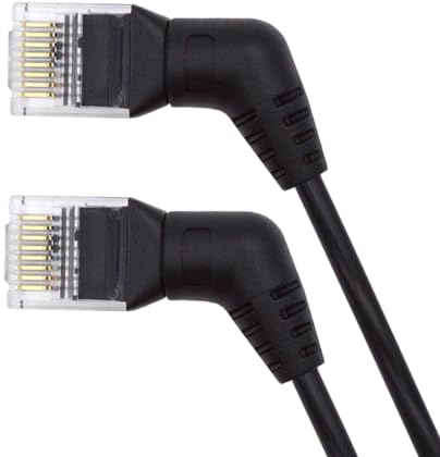 cablecc 360 Grad abgewinkeltes CAT6-UTP-Stecker auf Stecker, drehbares Kabel, RJ45, 8P8C, 1000 Mbps, für LAN-Ethernet-Netzwerk, 25 cm