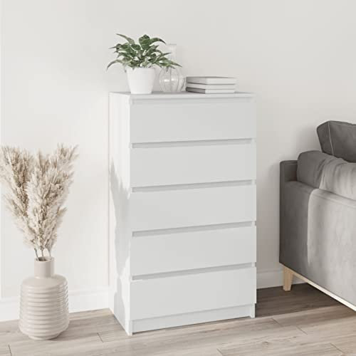 Rantry Kommode aus weißem Sperrholz, 60 x 36 x 103 cm, Bürokommode für Akten, Arbeitsplatte für Arbeitszimmer, Büro, Kommoden