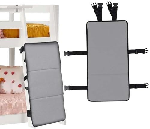 GAENZA Bunk Bed Ladder Cover, Kiddies Ladder Lock, Bunk Bed Ladder Pads Cover, Ladder Locks Ladder Guards Foldable, Adjustable Accessory Prevent Climbing Ladder,Grey