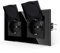 JIMEIDA Enchufe Doble Vidrio Negro 2 Compartimentos,16 Amp Enchufe de Vidrio Templado Toma Estándar Contacto de Tierra Enchufe de Pared