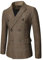 Sakko Blazer vintage à carreaux coupe ajustée élégante pour homme à rayures pour le printemps et l'automne Veste de costume pour les loisirs pour mariage et affaires, Café-13, XL