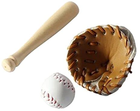 URTERYSER Softball, Lovely Sports Baseball Bat and Ball Set Unisex Newborn Baby Photography Props, 15.00 * 10.00 * 2.00CM, Khaki