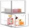 2 Pack Stackable Storage Drawers, Cosmetic Organizer, Acrylic Organiser,Desk Organisers, Dustproof Drawer Storage for Dresser, Bathroom