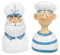 Logbuch-Verlag 2 Maritime Figuren Matrose + Kapitän Bootsmann Deko Seemannsfiguren Geschenk Set blau weiß 12 cm