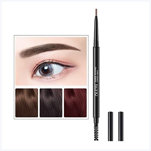 Augenbrauenstift Dauerhafter doppelt beendeter Augenbraue-Bleistift-wasserdichter drehbarer ultraer Slim-Stift Augenbrauenstift Wasserfest(Brown)