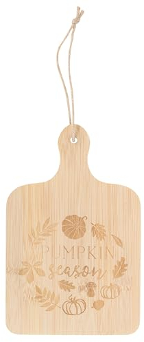 Tagliere da portata in bambù rustico per la stagione delle zucche, decorazione ecologica per la cucina ed essenziale per l'intrattenimento, perfetto per il Ringraziamento e le riunioni autunnali, 100%