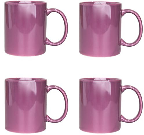 SHATCHI 4Pcs Purple Colour Sublimation Mugs 11oz - Sublimation Cups Coated Cup Heat Press Printing Tea Coffee Mugs Personalise Gift