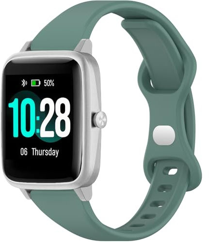 OUTPUTBT 18mm Bracelet Compatible avec LIGE Smartwatch Bracelet Compatible avec Liebeskind Bracelet pour Ravel JOESON pour Garmin Venu 3S/Forerunner 265S Fossil Gen 6 42mm Femmes Hommes Vert