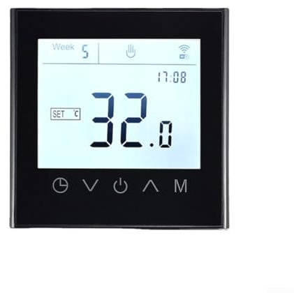 Programmable WiFi Thermostat,Wireless For Tuya Programmable Wifi Thermostats For Comprehensive Temperature Control(BlackElectricHeating)