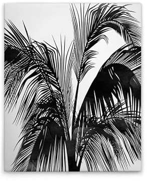 A.S. Création Leinwandbild Palmen - Wandbild in Schwarz, Weiss - 40 x 50 cm - DD131783