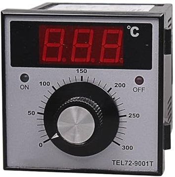 NIJLTCRBK Controlador de Temperatura del Horno Digital TEL72 TEL96, termostato con Perilla, 400 Grados, 96x96mm, 72x72mm, Salida de relé, Entrada k, 220V, 380v(TEL72001)
