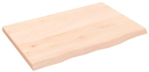 Genérico Wenjingqi 3156281 Tischplatte, massives Eichenholz, unbehandelt, 60 x 40 x 2 cm, Braun