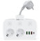 Steckdosenleiste mit USB, 6 in 1 Steckdosenadapter, Doppelstecker für Steckdose für Büro, Hause, Reisen mit Kabel