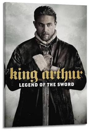 AYERWAENN King Arthur Poster Legend of The Sword, ästhetische Wandkunst, Leinwand, Vintage-Poster, dekoratives Gemälde, Wohnzimmer, Schlafzimmer, Dekoration, 20 x 30 cm, Rahmenstil
