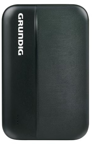 Grundig Powerbank 5000mAh - Externer Akku mit 2x USB und 1x USB-C - Power Bank iPhone & Android - Ladestation für unterwegs - Universal Powerbank Schwarz