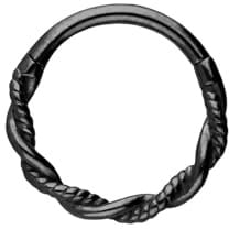 PIERCINGLINE Piercing Ring Chirurgenstahl Segmentring Clicker DOPPELT GEDREHT - Roségoldfarben, Schwarz, Goldfarben, Silberfarben