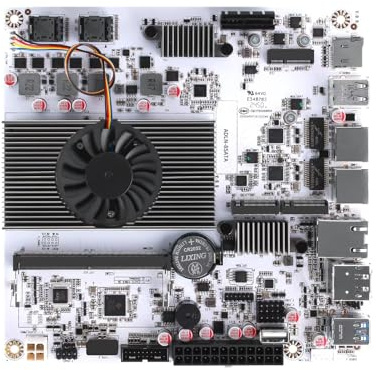 SJRC NAS Motherboard with 10 GbE RJ45, N150(N100 Update) Mini ITX Mainboard Dual Port i226-V 2.5GbE, 2xM.2 NVMe Desktop Computer 8 Bay SATA, 8G DDR5 RAM 256G SSD NAS Board, USB-C