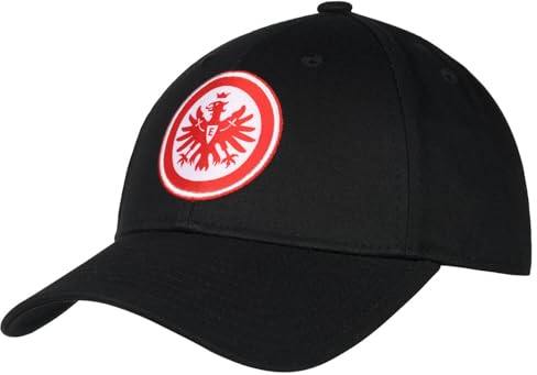 Eintracht Frankfurt Cap Basic Black Logo, Baseballcap mit Eintracht Logo in Rot
