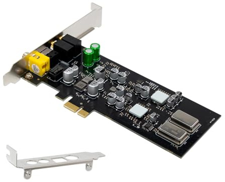 KEXIAO Carte son PCIe avec optique coaxiale numérique haute résolution 44,1 kHz/48 kHz/96 kHz taux d'échantillonnage pour systèmes