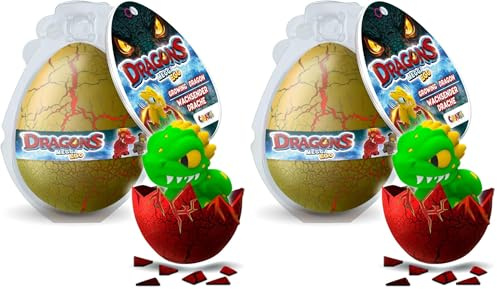 MEGGA Egg Mini Dragons – Überraschungs-Drachen im Wachstums-Ei | Magisches Drachen Spielzeug zum Sammeln | Dragon Ei wächst bis 12cm | Ostergeschenke Kinder (Packung mit 2)
