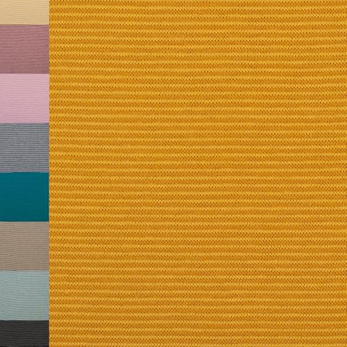 MAGAM-Stoffe Anni Ringel Bündchenstoff Feinstrick Oeko-Tex Meterware 50cm (1mm ocker senf)