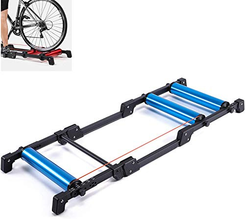 Support de vélo d'intérieur – Rouleaux de vélo pliables pour vélo d'intérieur, résistance réglable, compatible avec la plupart des vélos