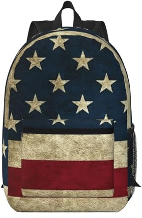 RRhgipp Zaino da viaggio con bandiera americana da 17 pollici grande scuola ragazzo ragazze donne uomini d'affari borsa per computer regalo