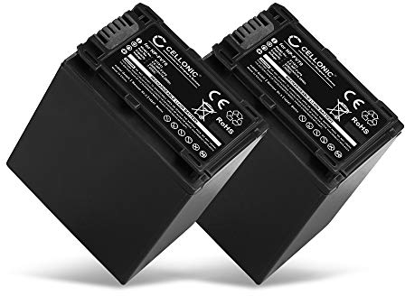 CELLONIC, Batteria per Fotocamera, Compatibile con Sony AX53 4K HANDYCAM FDR-AX53, NP-FV70, NP-FV50 (7.4V, 2200mAh) 2 Pezzi
