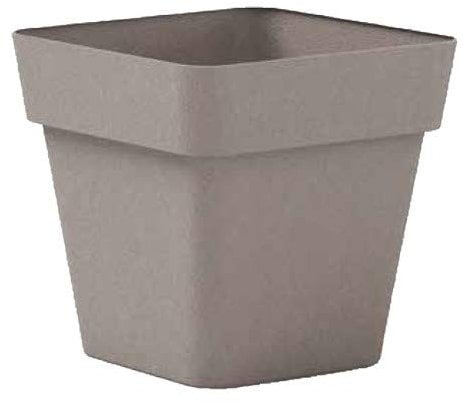 Ve.Ca Veneta Casalinghi VASO QUADRATO FIORIERA QUADRATA plastica forte CON RUOTE 34 CM COLORE ANTRACITE Modello Cleo AMDGarden