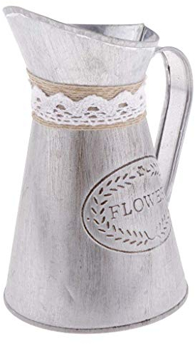 SGerste Pichet de vase en tôle de fer galvanisé de style rustique pour la maison