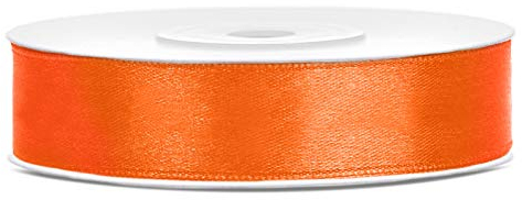 DaLoKu Satinband 6/12/25/38/50/100mm x 25m Geschenkband Schleifenband, Größe: 12mm x 25m, Farbe: Orange