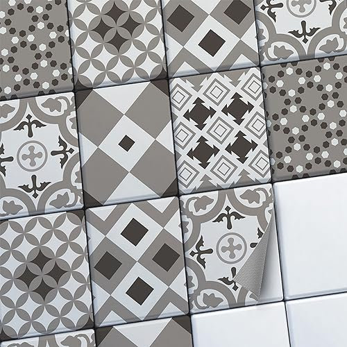 creatisto Fliesenaufkleber Fliesenfolie Mosaikfliesen - Hochwertige Aufkleber Sticker für Fliesen I Stickerfliesen - Mosaikfliesen für Küche, Bad, WC Bordüre (20x25 cm I 42 -Teilig)