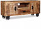Tidyard TV-Lowboard TV Schrank Fernsehschrank Fernsehtisch Massives und raues Mangoholz 4 Eisenrädern 120 x 30 x 50 cm