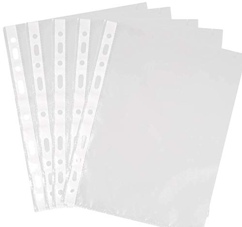 100 Stück Prospekthüllen GLASKLAR Din A4 Klarsichthüllen universallochung